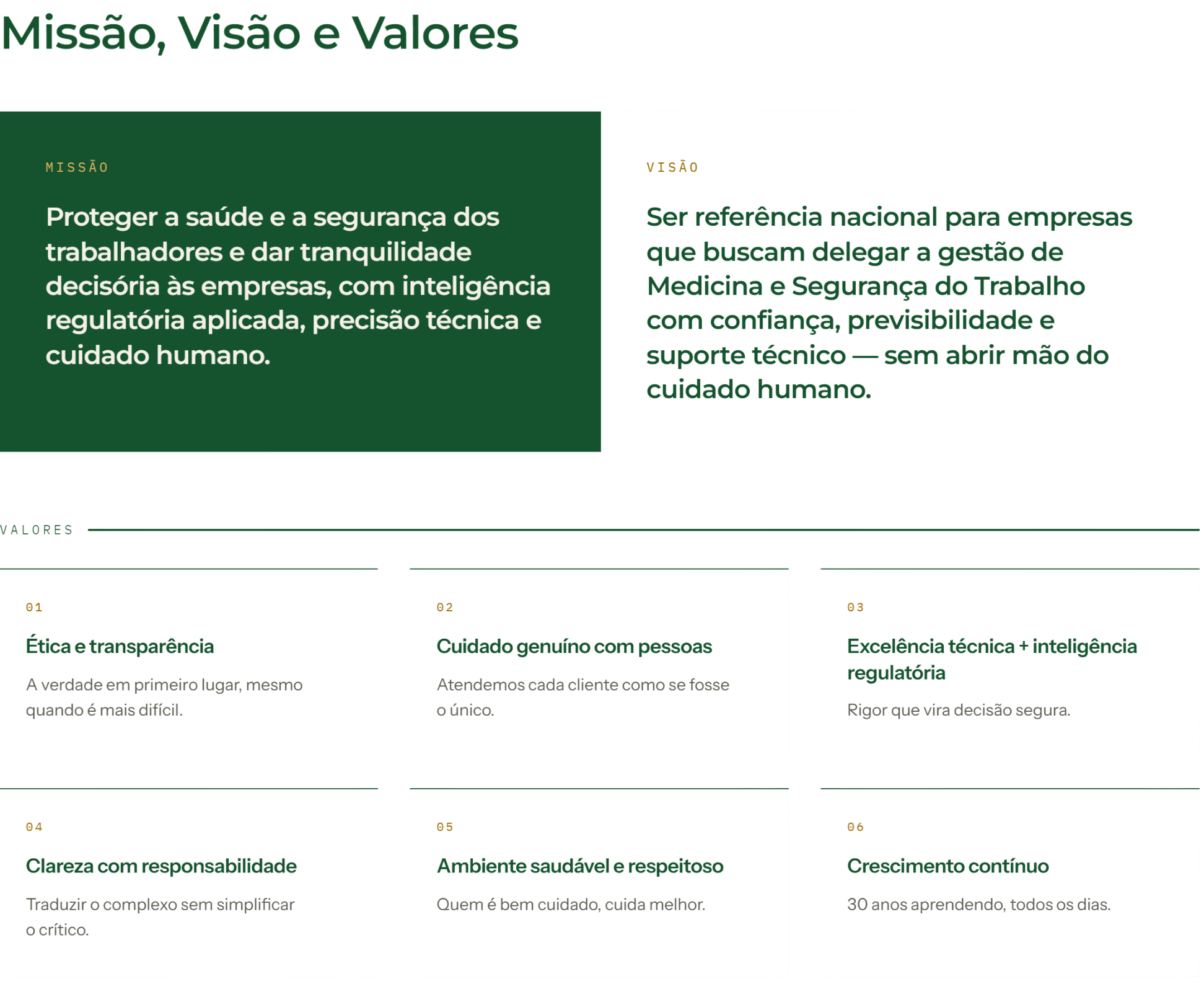 Imagem descrevendo as miss&otilde;es, vis&otilde;es e valores da DBS